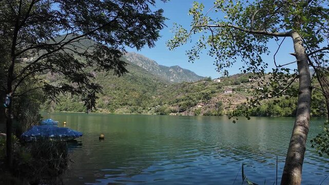 Lake Moro - a stunning hidden mountain lake near Boario Terme, Lombardy, Italy 