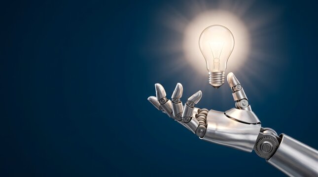 Hand Holding Light Bulb Symbolizing Idea, Innovation, Creativity, Energy and Inspiration for Business and Technology Concept.