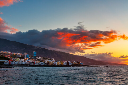 Punta Brava Village With Colorful Buildings At Sunset