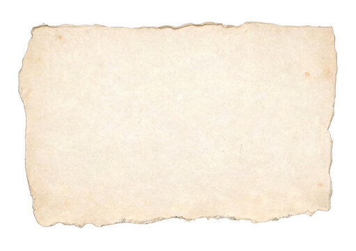 Aged Handmade Paper With Rough Torn Edges And Faded Yellow Tone
