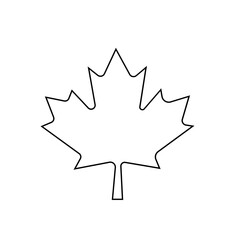 Fototapeta premium Simple black and white outline of a maple leaf icon.