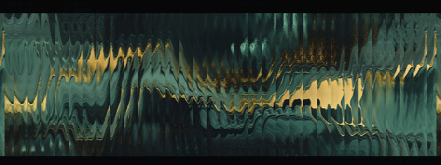 Luxury emerald green and liquid gold marble texture abstract background with vertical ribbed lines. Premium dark jade wave pattern for modern luxury branding © LeoOrigami