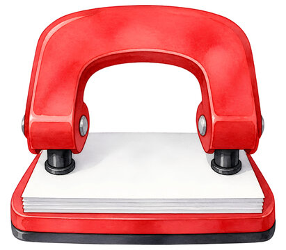 Hand Painted Office Stapler Stationery Illustration