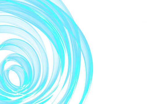 Abstract Light Blue Swirl Background on transparent, Cyan Wave Graphic Design, Modern Fluid Spirals for Digital Projects