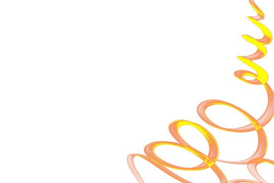 Abstract Orange and Yellow Curly Swirls on transparent Background - Elegant Spiral Graphic Element for Modern Design and Copy Space