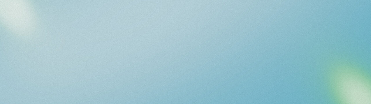  Fondo abstracto texturizado en tonos azul claro y esmeralda. Banner panor&aacute;mico para encabezado largo con brillos suaves en las esquinas y efecto de grano