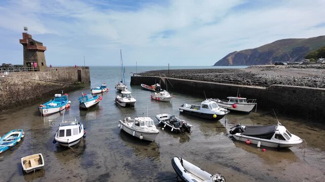 The harbour in Lynmouth , Devon, UK. Part of the south west coastal path.