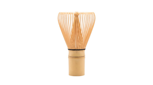 Traditional bamboo matcha tea whisk chasen as PNG element