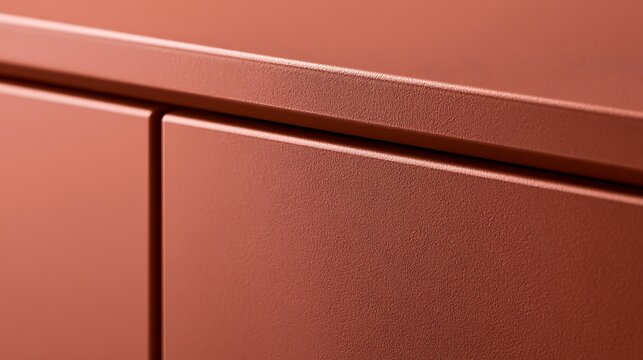 Close up of modern copper metallic cabinet surface.
