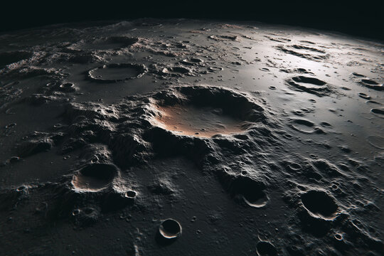 Grey Moon Surface Lunar Ground Texture Background