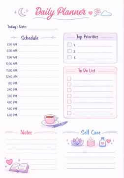 Simple Daily Planner Printable Template