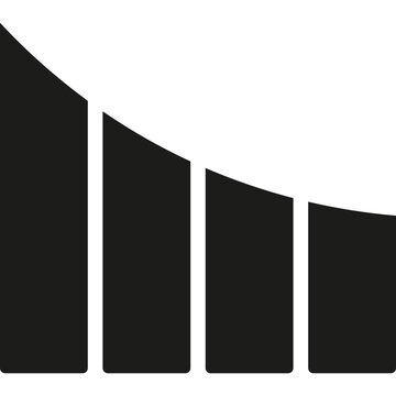 Decreasing bar chart graph vector icon