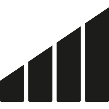 Growing bar chart graph vector icon