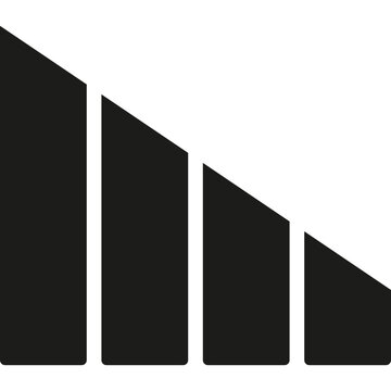 Downward curved bar chart vector icon