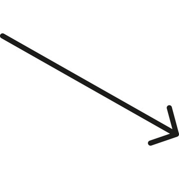 Downward trend arrow line icon