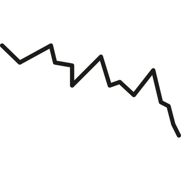Downward line chart graph vector icon