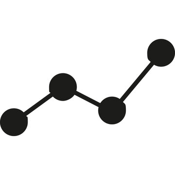 Connected points line graph icon