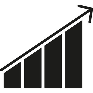 Bar chart with growth arrow icon