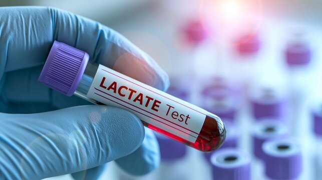 Hand holding lactate blood test tube, analyzing medical samples for diagnostics and health screening