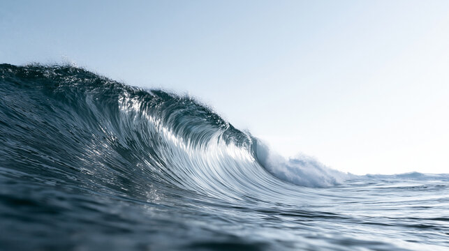 Ocean Wave Curling and Breaking in Open Sea