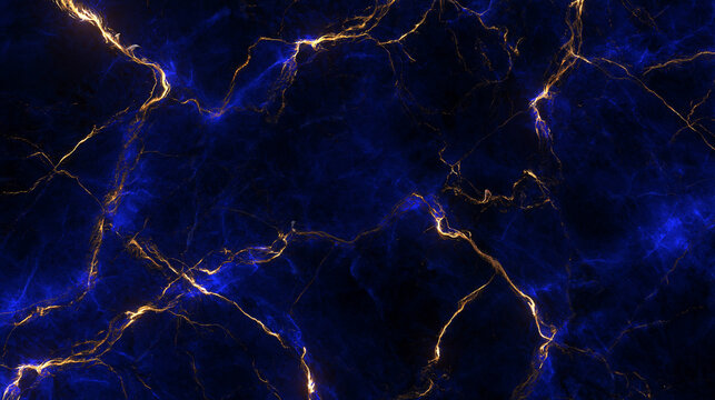 Luxury Blue Marble Texture Background with Gold Veins
