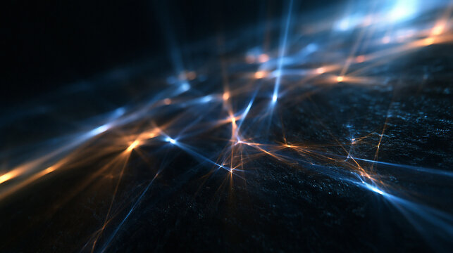 Abstract Futuristic Network Connection with Glowing Digital Nodes