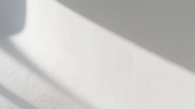 White Textured Wall with Sunlight and Shadows Background