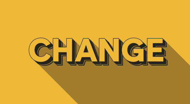 Change Word Text 3D Effect Isolated Transparent Background
