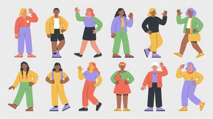 Fototapeta premium Set of Inclusive People Icons, Diversity Collection