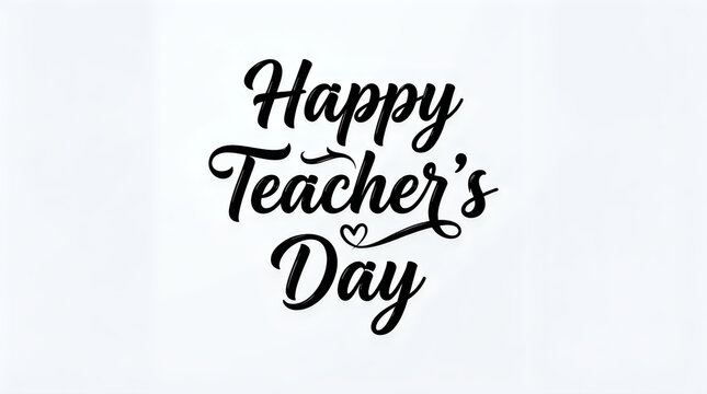 Beautiful happy teachers day calligraphy design featuring a heart to show appreciation and gratitude for educators
