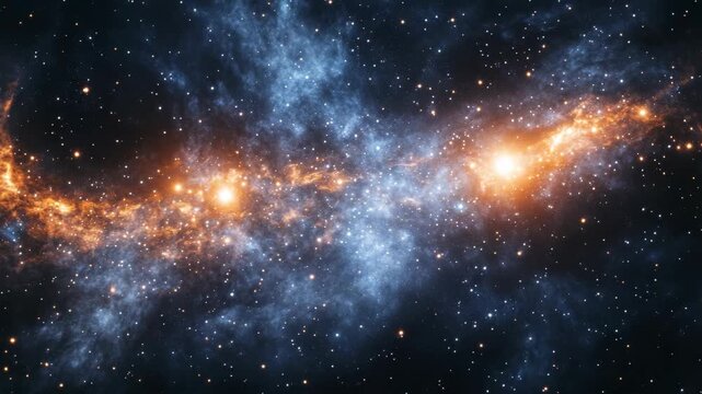 Majestic space scene with nebula galaxy and stars in the cosmos.