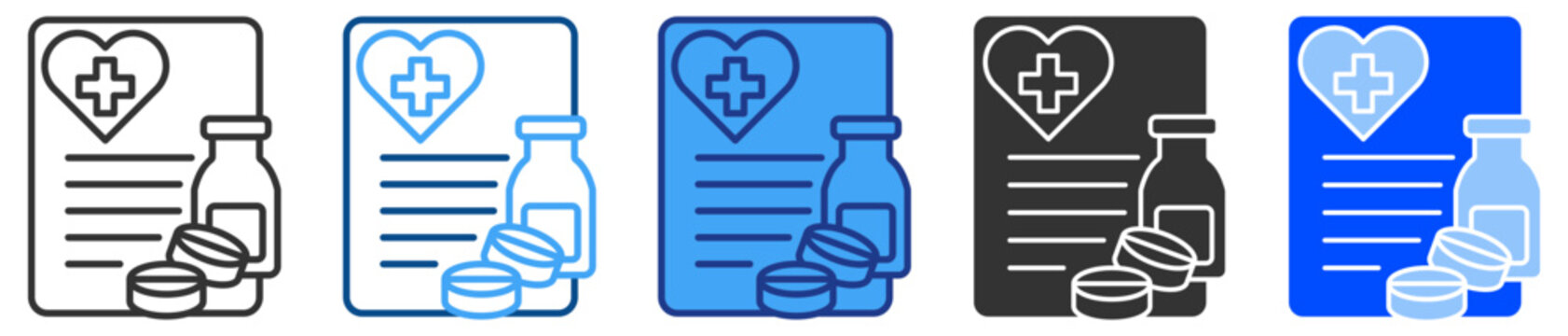 Medicine icon in set multiple style.
