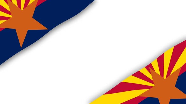 Arizona State Flag Border Graphic Template with White Copy Space Background.