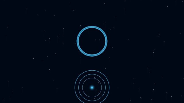 Abstract digital transmission signal concentric circles space motion graphics