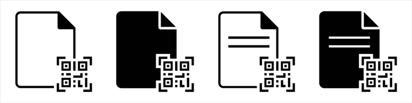 Document file barcode scan icon illustration