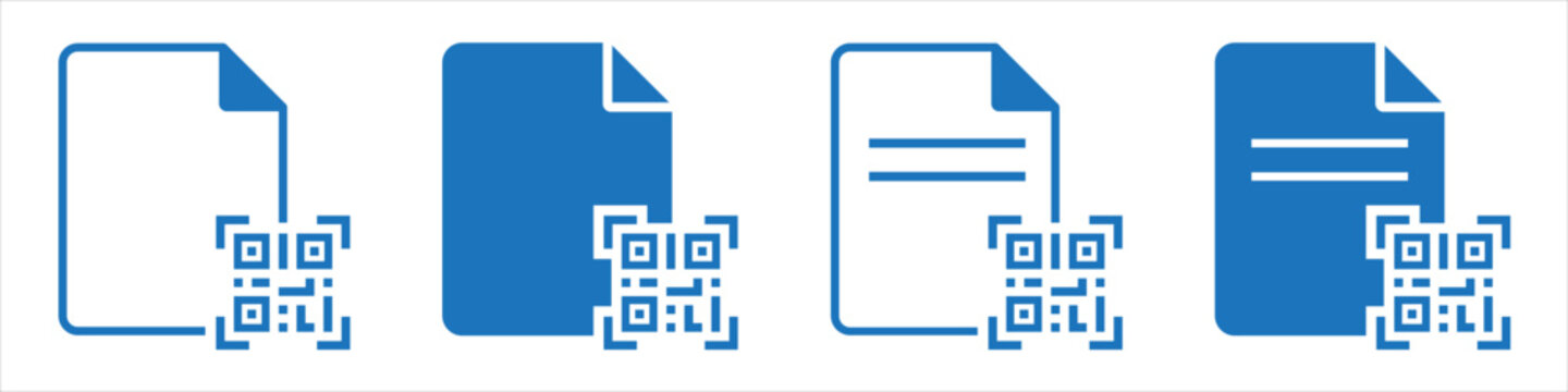 Document file barcode scan icon illustration