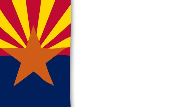 Arizona State Flag with White Copyspace Background for Text.