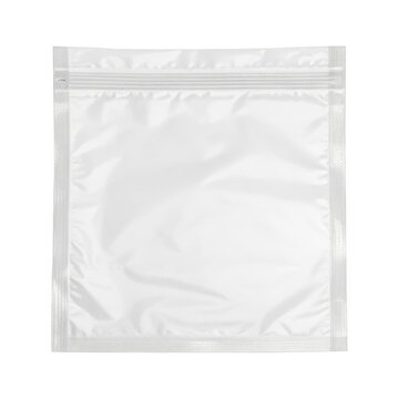 Transparent plastic zipper bag with crumpled white interior isolated on white background p n g a i generated