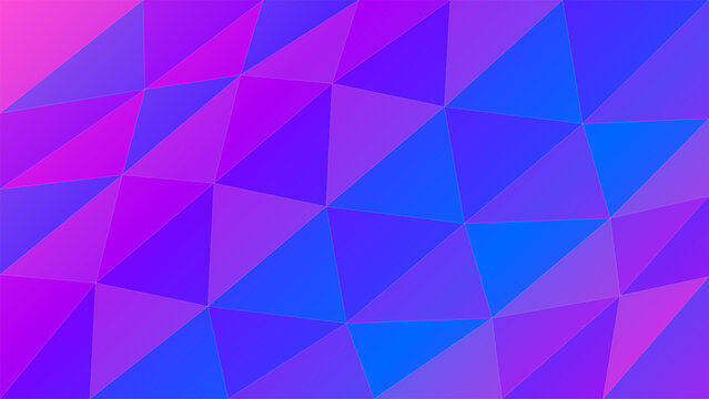 Geometric abstract background with purple and blue triangles illustration