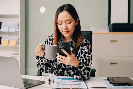 Asia people young adult woman bad day work hard bored data tired at office desk workplace think worry job tough stress asian workforce issue. Mid life crisis mental health illness sad labor effort.