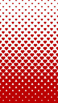 Red heart halftone pattern. Valentine gradient background.