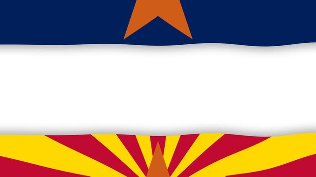 Arizona Flag Background Template with White Banner for Text Customization.