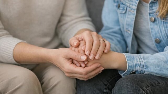 A heartfelt scene where people come together in a moment of empathy and solidarity. This captures the essence of human connection and emotional support.