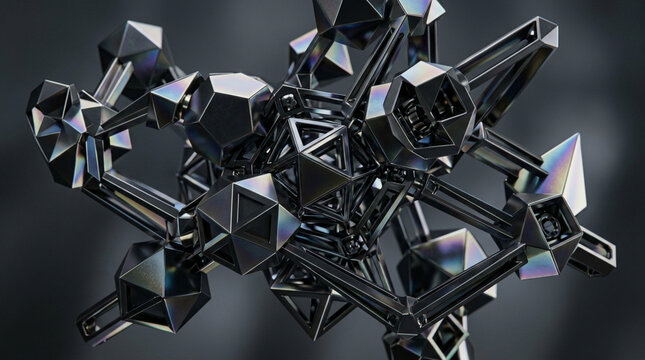 Abstract Geometric Structure - Futuristic Sci-Fi Network Design