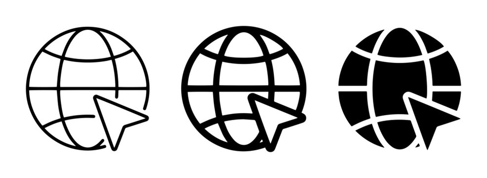 Global Network Icons: Internet, Web, Online Access, Digital Connection, World Wide Web