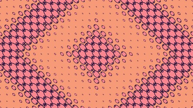 Coral Orange Oval Diamond Halftone Flow Loop