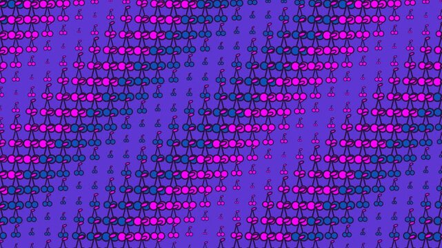 Violet Cherry Wave Halftone Repeating Pattern Loop