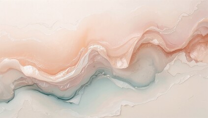 Fototapeta premium Flowing abstract layered formation sweeping across digital painting, with sheer bands and veining