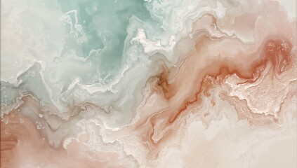 Fototapeta premium Flowing abstract marbled pattern creating layered veining on gallery wall, with crystalline flecks