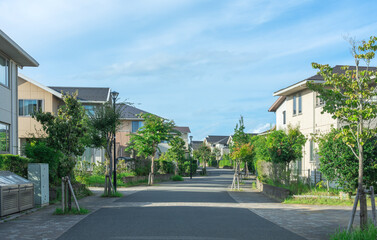 Naklejka premium 住宅街 一戸建て 家 住まい 不動産